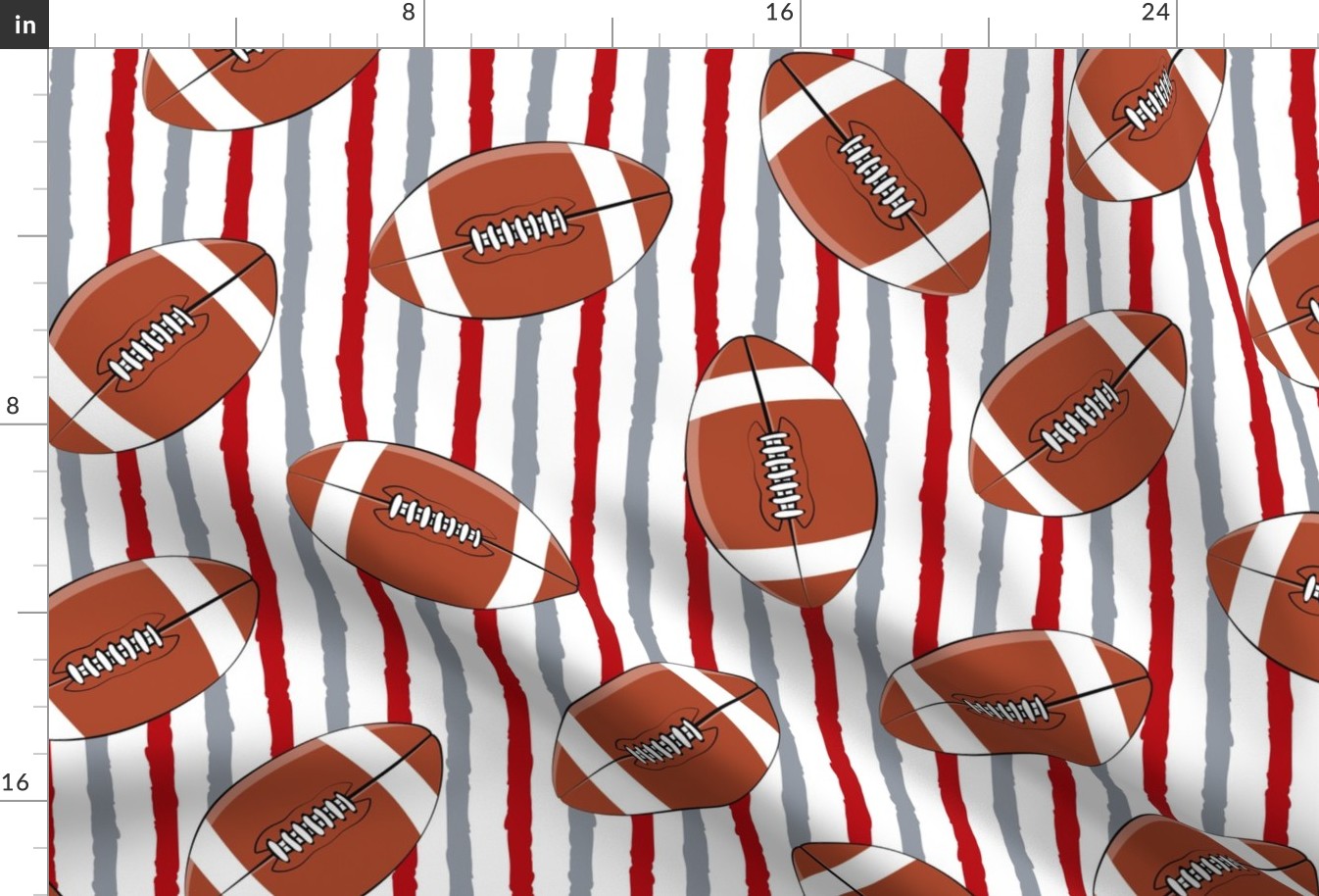 (large scale) college football - red and grey stripes C22