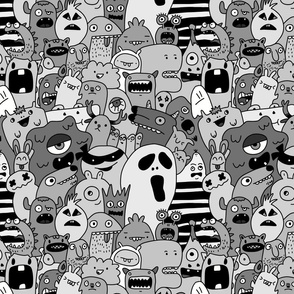 Monster Crew, grayscale 