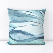 Blue Watercolour Ocean Waves