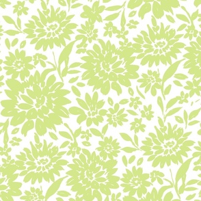 Neutral Botanicals grasscloth Kiwi Lime Green on white Large Scale by Jac Slade