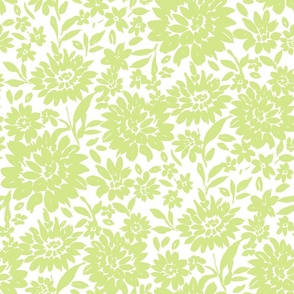 Neutral Botanicals grasscloth Kiwi Lime Green on white Regular Scale by Jac Slade