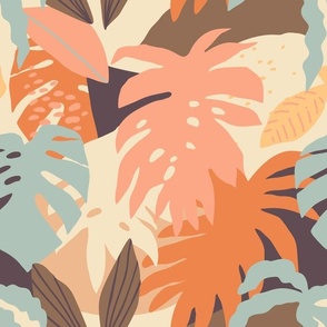 Colors of the jungle in peach and beige