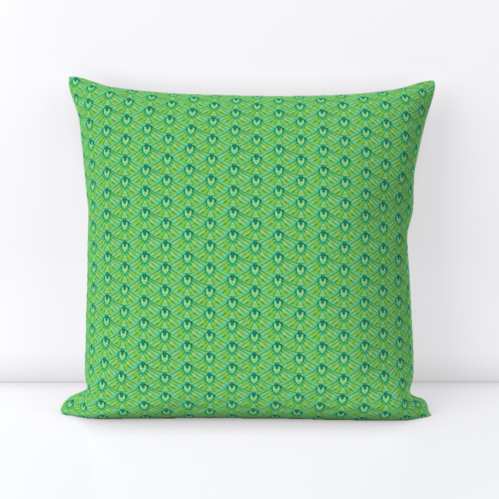 green shells stamped pattern 