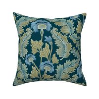 Victorian Era Traditional Floral.Lge.Navy