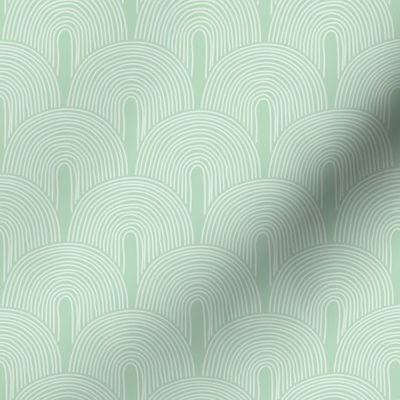 The modernist rainbow - Sweet curvy scales minimalist wallpaper nursery design mint green