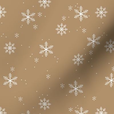 Scandinavian winter snowflake christmas day minimalist snow design nursery on cookie brown