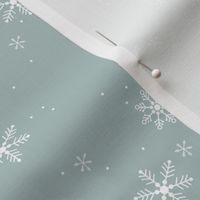 Scandinavian winter snowflake christmas day minimalist snow design nursery on sea green