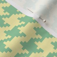  Houndstooth Check - Mint and Cream