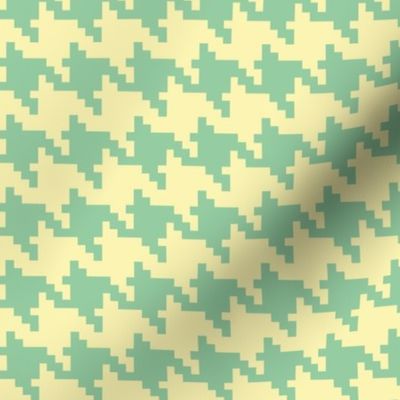  Houndstooth Check - Mint and Cream