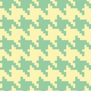 Houndstooth Check - Mint and Cream