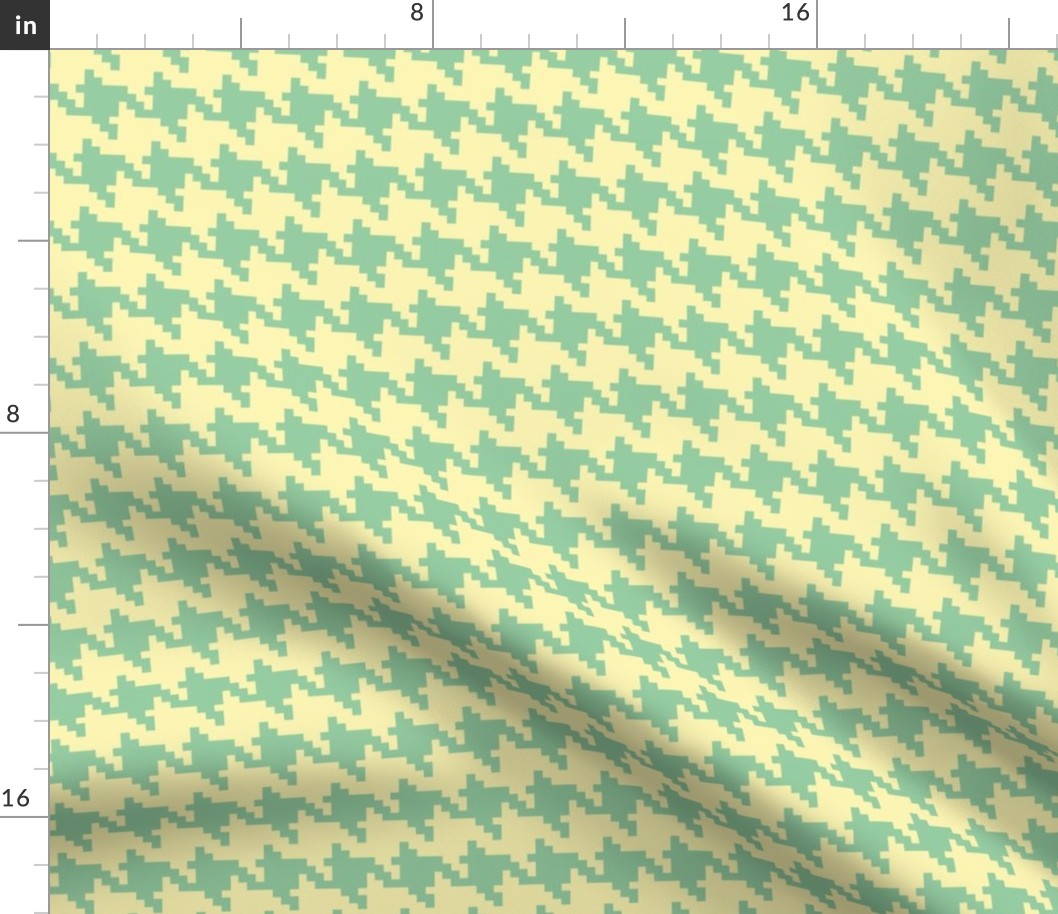  Houndstooth Check - Mint and Cream