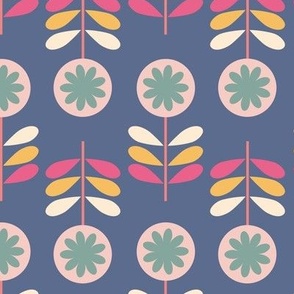 Retro flowers seamless pattern