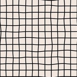 Whimsical black Grid Lines on a offwhite cement background