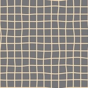 Whimsical vanilla cream Grid Lines on a medium gray background