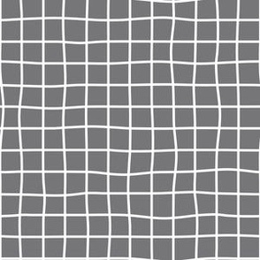 Whimsical white (unprinted) Grid Lines on a medium gray background