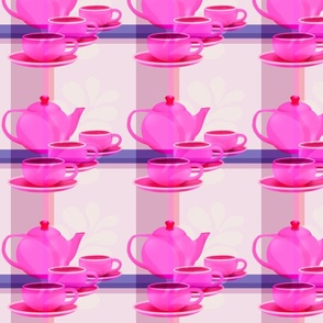 Check the teapot is pink and purple