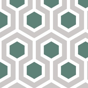 Gray and Teal Honeycomb Geometric