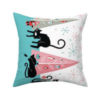 Atomic Christmas Cats - Border Print