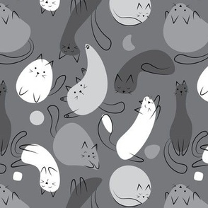 Gray Monochromatic Kitty Blobs