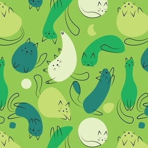 Green Monochromatic Kitty Blobs