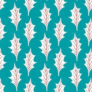 Small - Holly leaf - bright teal