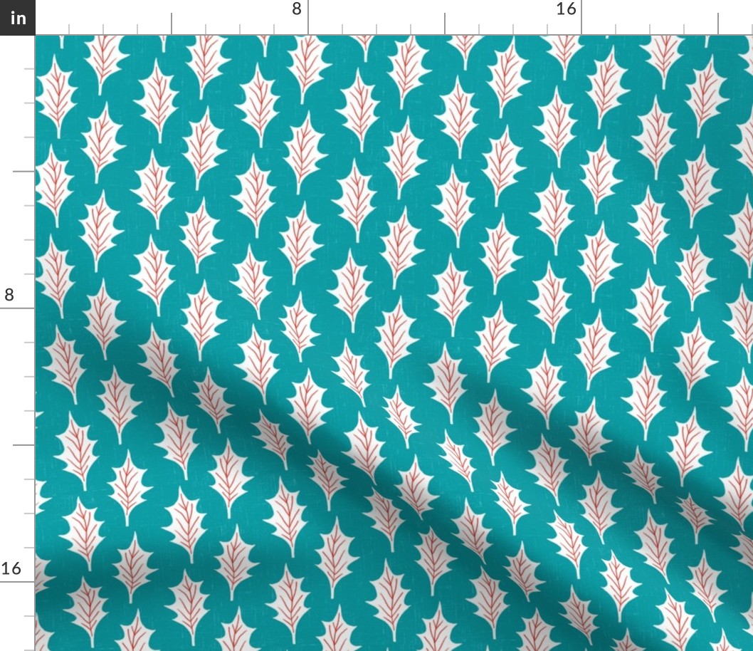 Small - Holly leaf - bright teal