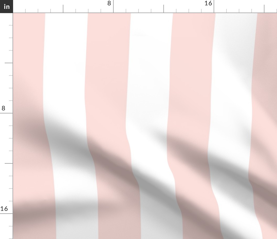 3 Inch Vertical Stripe for Wallpaper or Upholstery  // Light Peachy Pink 