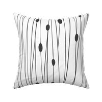 Entangled - Geometric Lines White Charcoal Black Large Scale