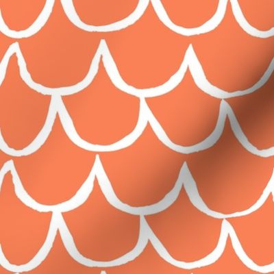 Sea Waves Scallop Pattern // Persimmon