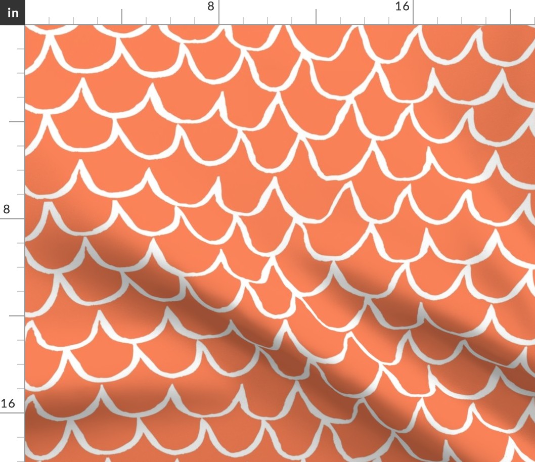 Sea Waves Scallop Pattern // Persimmon