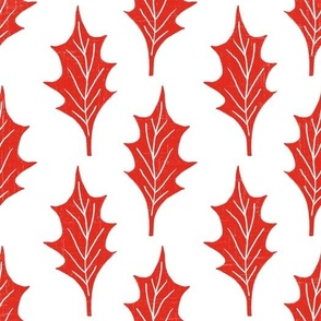 Holly leaf - white/red