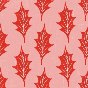 Holly leaf - pink/red