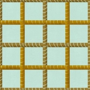 Basketweave  Couched effect woven checks coordinate Mint green with olive checks small