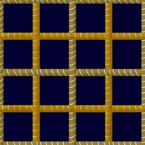 Basketweave Couched effect woven checks coordinate azure blue and olive small