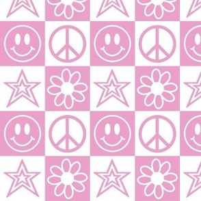 pink y2k icons checker pattern