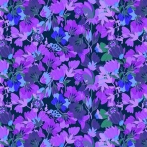 Le Jardin (Mini Print) in Purple Midnight