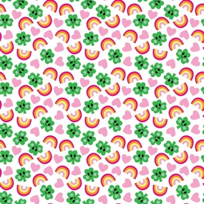 happy shamrock rainbow heart medium