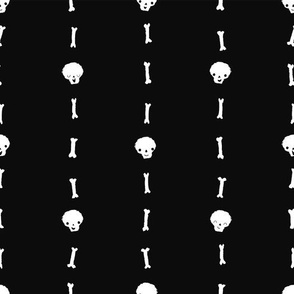 Skulls & Bones Stripe - Dark Black
