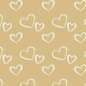 Hearts, Tan Background