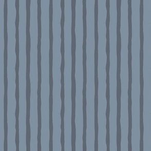 Navy Vertical Stripes, Hand-Drawn