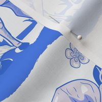 Magical Unicorn Toile Blue