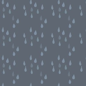 Rain Showers, Navy, Hand-Drawn