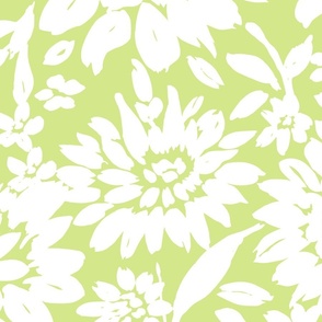 Neutral Botanicals grasscloth Kiwi Green on white Jumbo Scale by Jac Slade