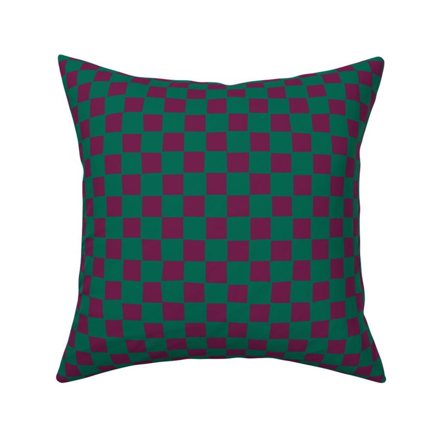 Imperfect checkers - magenta & green