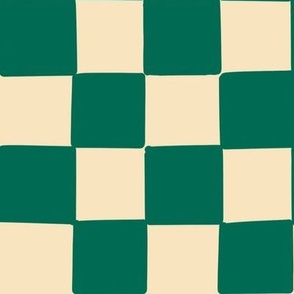 Imperfect Checkers - Green & cream