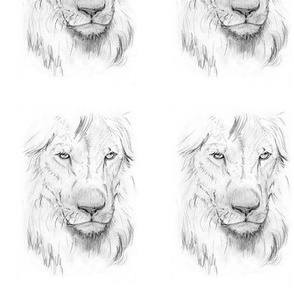Custom scale lion portrait black and white