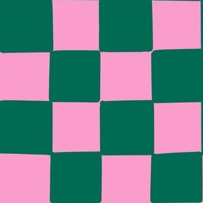 Imperfect Checkers pink & green
