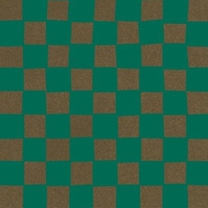 Imperfect Checkers - green & gold