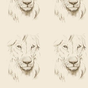 Custom Lion Portrait in Cream