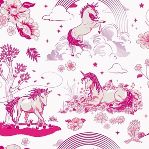 Magical Unicorn Toile Pink 